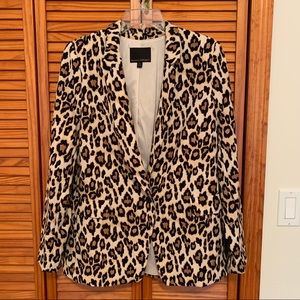 Banana Republic Bi-Stretch Washable Soft Blazer in Leopard Print sz 10